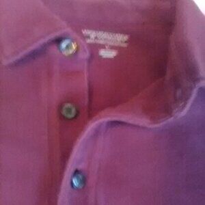 Roundtree & Yorke  Maroon Cotton L/S Knit Silky Finish Collection Shirt Collar L